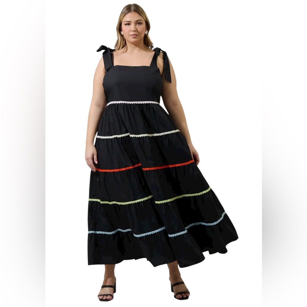 Sugar lips Hillary Hall Tiered Maxi Dress Curve size X3 NWT
